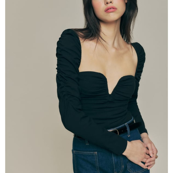 Reformation 'Ivy' Black Top Size 10 - Picture 1 of 5